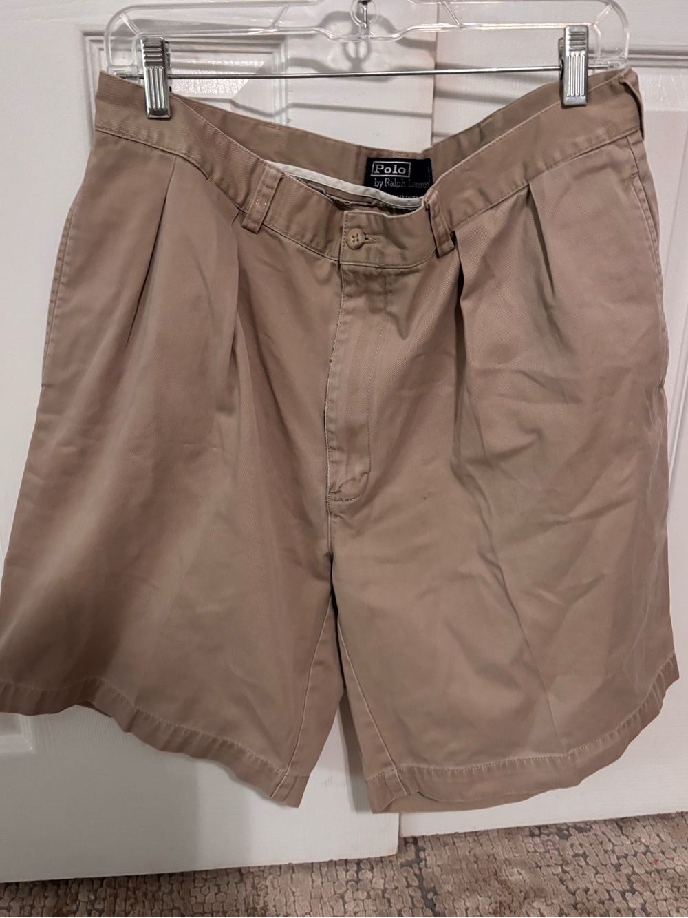 Ralph Lauren Polo Men's Flat Front Chino Shorts — Khaki/Tan size 36